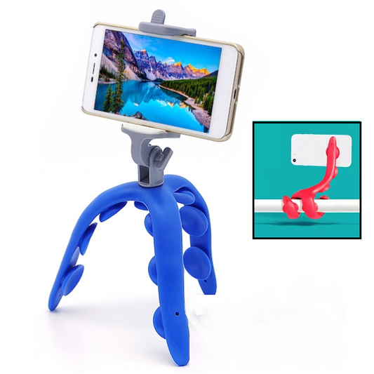 Supporto Cellulare Treppiedi Flessibile Smartphone Ventose Polipo Tripode Auto