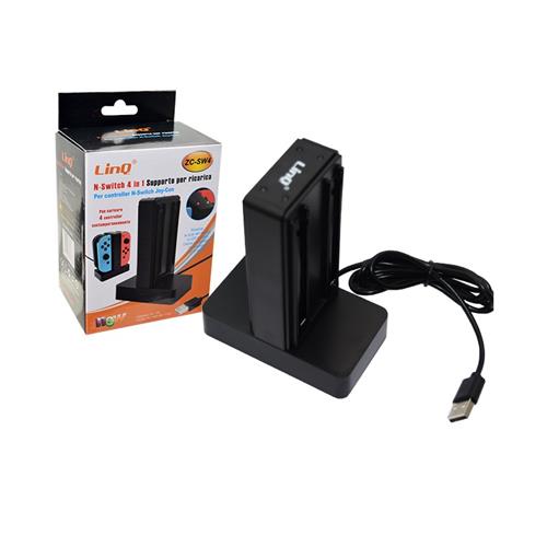 Linq - Caricatore Per Joy Controller Nintendo Switch Dock Stazione Ricarica 4In1