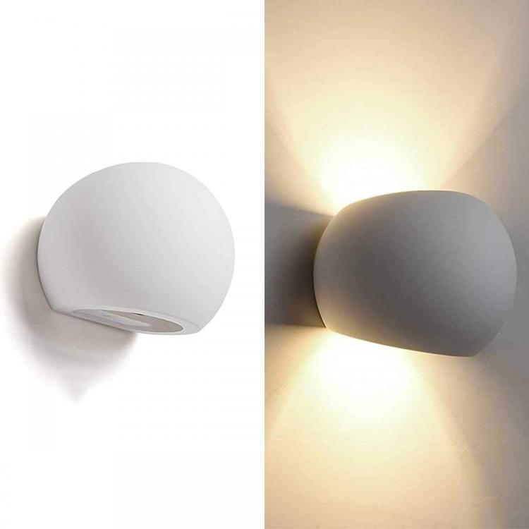 Universo Applique In Gesso Moderno A Parete Doppia Emissione Lampada G9 Interno