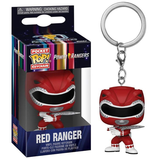 Funko Pop ! Keychain Tv Power Rangers 30Th - (Red Ranger) Portachiavi Vinyl 4Cm