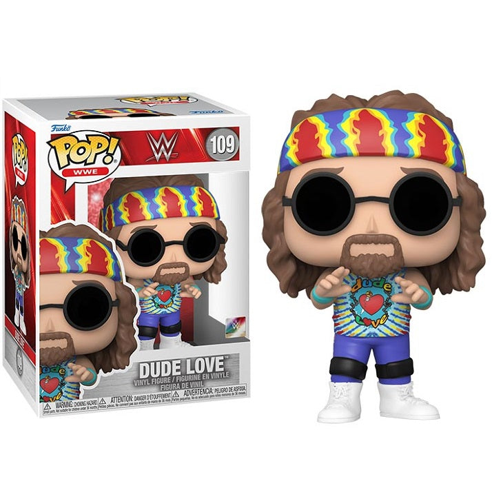 Funko Pop ! Wwe Wrestling - Dude Love (109) Vinyl Figure 9Cm Wrestler Glasses