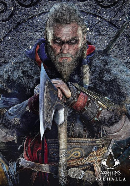 ASSASSIN'S CREED VALHALLA (MALE EIVOR) PUZZLE 1000 PEZZI CON POSTER BORSA REGALO