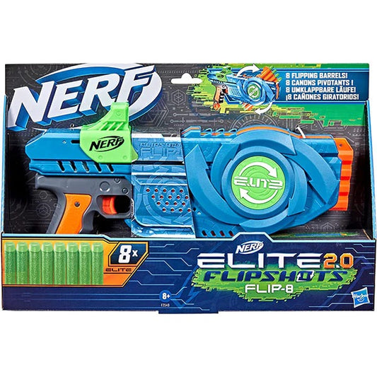 Hasbro - Nerf Elite 2.0 Flip-8 Pistola Giocattolo Fucile Motorizzato Spara Dardi
