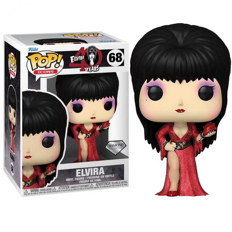 Funko Pop ! Icons Elvira 40 Years - Elvira (68) Diamond Collection Vinyl Figure