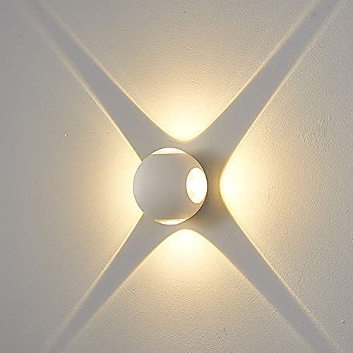 Universo Applique Led Sfera 4 Fasci A Parete Esterno Lampada (Bianco Luce Calda)