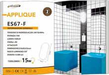 Plafoniera 15W Applique Ovale Lampada Da Esterno Led Muro Parete Ip65 220V 6500K
