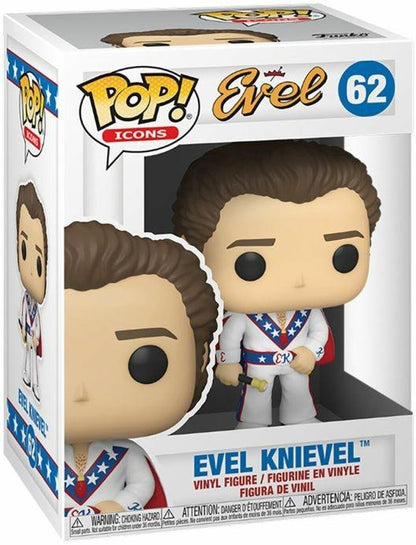 Funko Pop ! Icons - Evel (62) Evel Knievel Cantante Anni 60/80 Vinyl Figure 9Cm