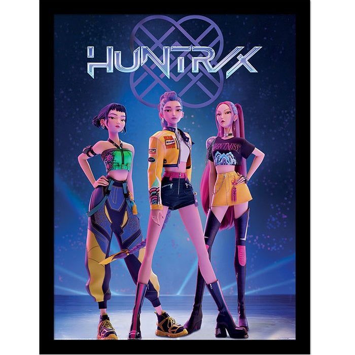 KPop Demon Hunters Huntrix Framed Cornice Quadro Collector Print 30x40cm