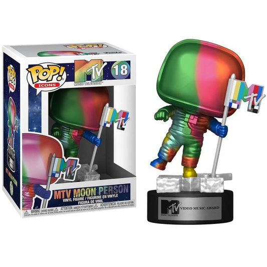 Funko Pop ! Icons Mtv Moon Person - (18) Rainbow Figure Vinyl 9Cm Nuovo Music