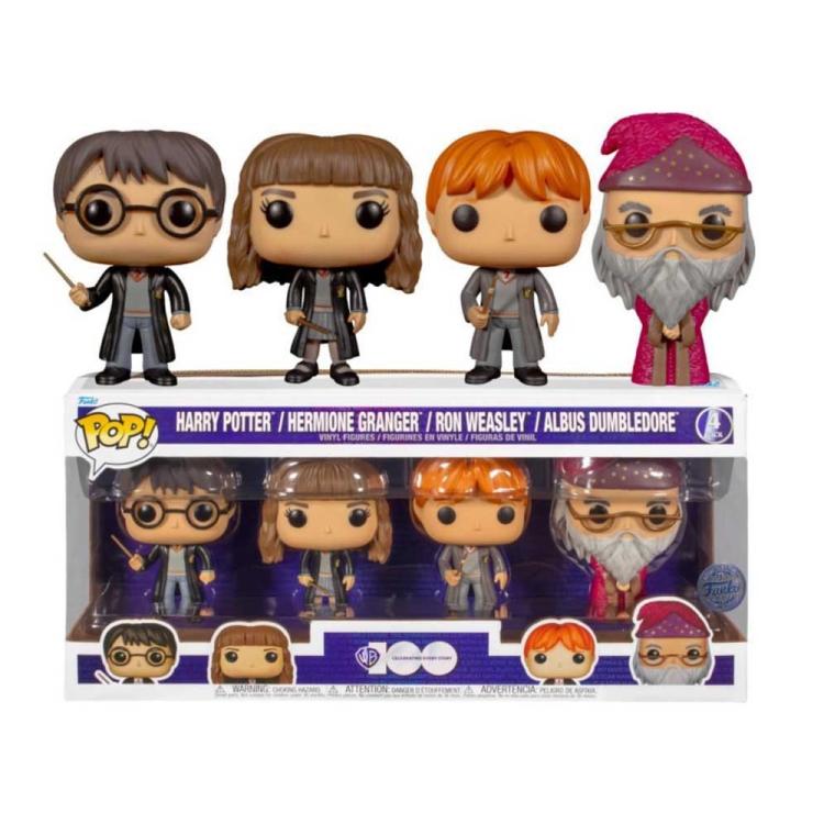 Funko Pop ! Harry Potter (4Pk) Hermione Harry Ron Albus Silente Vinyl Figure 9Cm