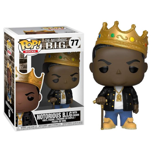 Funko Pop ! Rocks - (77) Notorius B.I.G Crown Biggie - Statua Vinyl Figure 9Cm