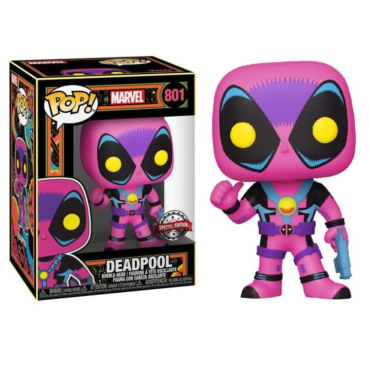 Funko Pop ! Marvel Studios Blacklight (801) Deadpool Statuetta Vinyl Figure 9Cm