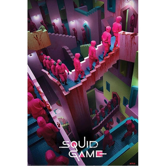 Pyramid (Squid Game) Maxy Poster: "Scale Pazze" (91,5x61) Serie Tv Netflix