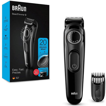 Braun Beard Trimmer 3 Rasoio Elettrico Ricaricabile Tagliacapelli Regolabarba