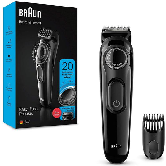 Braun Beard Trimmer 3 Rasoio Elettrico Ricaricabile Tagliacapelli Regolabarba