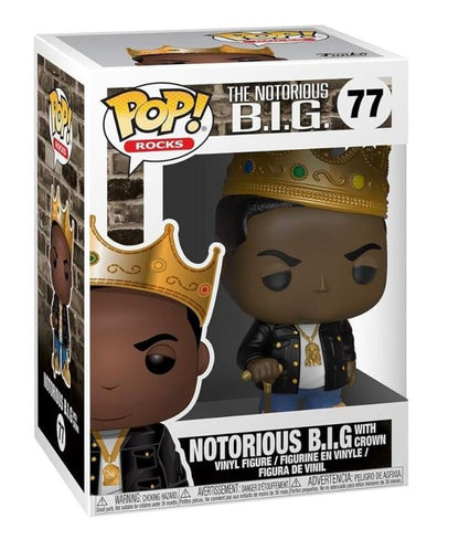 Funko Pop ! Rocks - (77) Notorius B.I.G Crown Biggie - Statua Vinyl Figure 9Cm