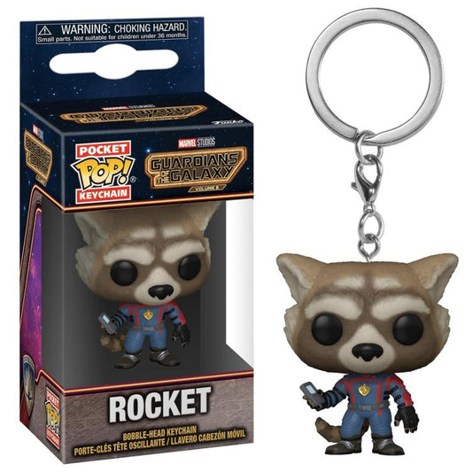 Funko Pop ! Keychain Marvel Guardians Of The Galaxy - (Rocket) Portachiavi Vinyl