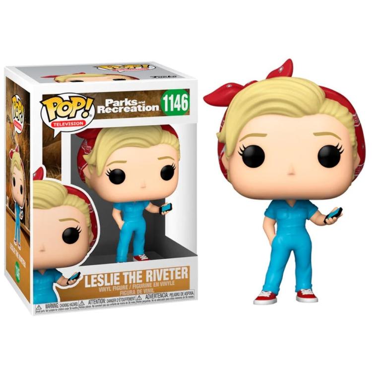 Funko Pop ! Television Parks And Recreation (1146) Leslie The Riveter Figure 9Cm