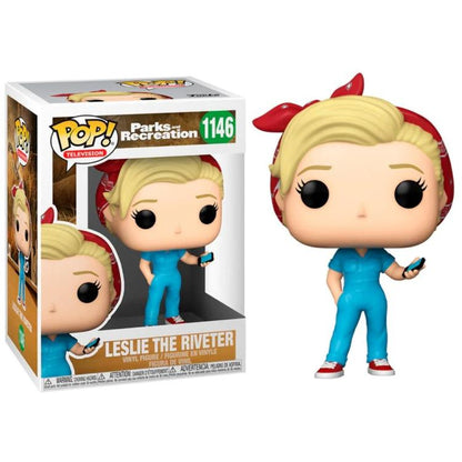 Funko Pop ! Television Parks And Recreation (1146) Leslie The Riveter Figure 9Cm