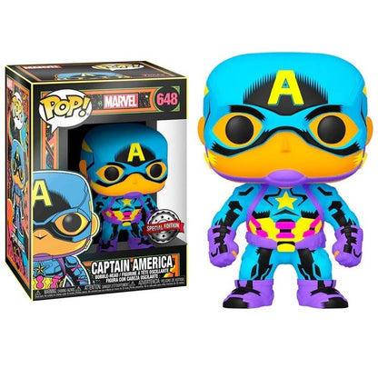 Funko Pop ! Marvel - (648) Captain America Black Light Figure Vinyl Special 9Cm