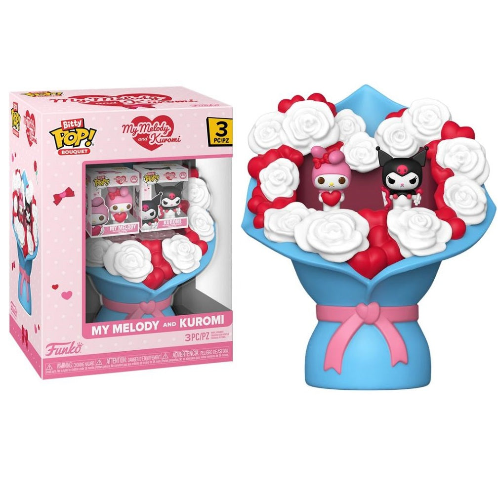 Funko Bitty Pop! Bouquet Hello Kitty - My Melody and Kuromi (3pz) San Valentino
