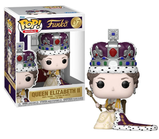 Funko Pop ! Royals - (07) Queen Elizabeth II (Coronation) Regina Elisabetta 12cm