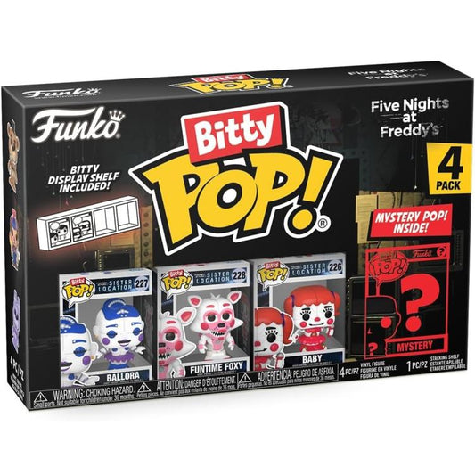 Funko Bitty Pop! Fnaf 4Pack - Ballora/Funtime Foxy/Baby + Figure Mystery Vinyl