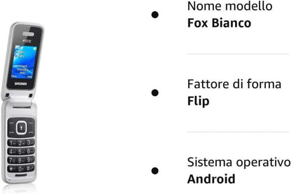 BRONDI FOX BIANCO TELEFONO CELLULARE DUAL SIM 1.77 RADIO FM GSM BLUETOOTH 1.3MP