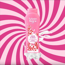 Tulipan Negro Shower Gel Bagno (Panna E Fragole Dolci) Bagnoschiuma Fucsia 650Ml