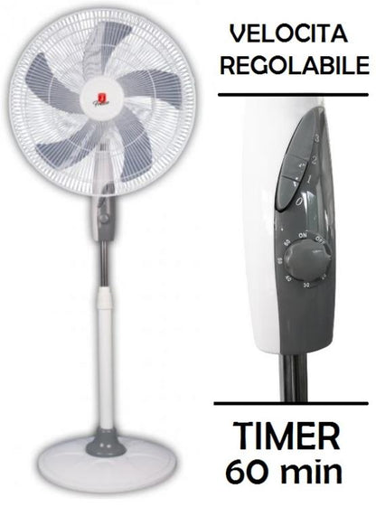 Ventilatore A Colonna Piantana 70W Timer Base Regolabile Bianco - Fresco Fs2045