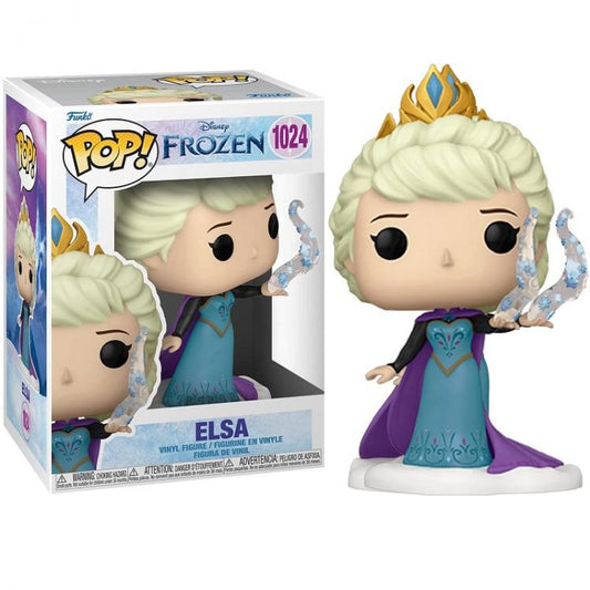 Funko Pop ! Disney Frozen - (1024) Elsa Princess Vinyl Ultimate Figure 9Cm Nuovo