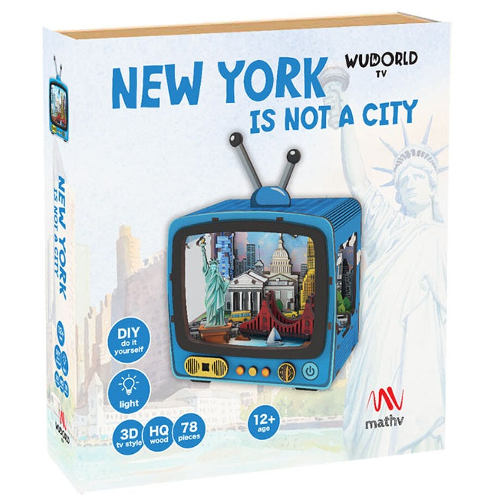 Mathv Puzzle 3D Vintage TV New York Is Not A City (MNH0005)
