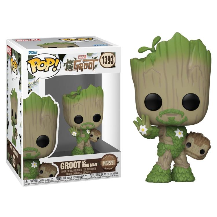 Funko Pop ! Marvel Wag - Iron Man We Are Groot - (1393) Statua Vinyl Figure 9Cm