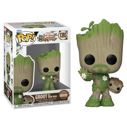 Funko Pop ! Marvel Wag - Iron Man We Are Groot - (1393) Statua Vinyl Figure 9Cm