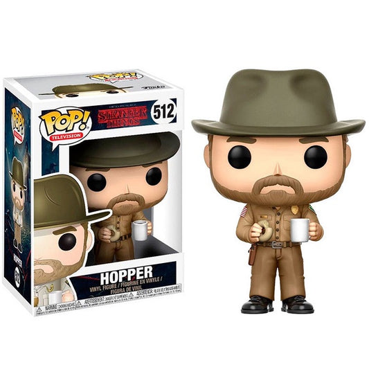 Funko Pop ! Television Stranger Things - Hopper (512)  Vinyl Figure 9Cm Hooper