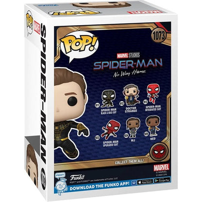 Funko Pop Spider Man No Way Home - Spider-Man 1073 Tuta Nera Oro Senza Maschera