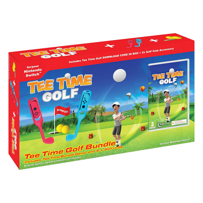 Tee Time Golf Switch Bundle + 2x Golf Club Accessory Videogioco EU Multilingua Ita