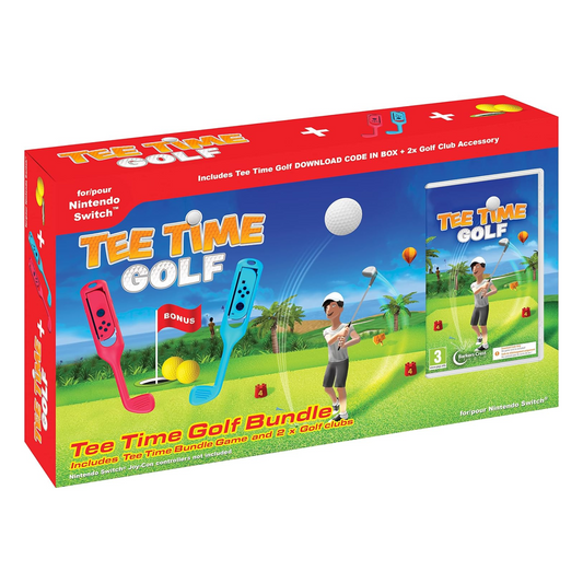 Tee Time Golf Switch Bundle + 2x Golf Club Accessory Videogioco EU Multilingua Ita