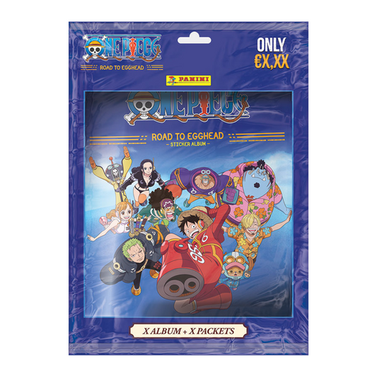 Panini One Piece Road Egghead Starter Set Album + 5 Bustine Stickers Figurine