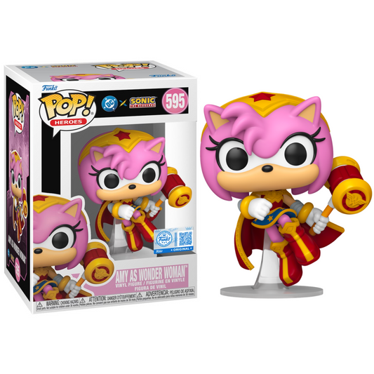 Funko Pop ! Heroes - DC X Sonic (595) Amy As Wonder Woman Vinyl 9cm (Preordine)