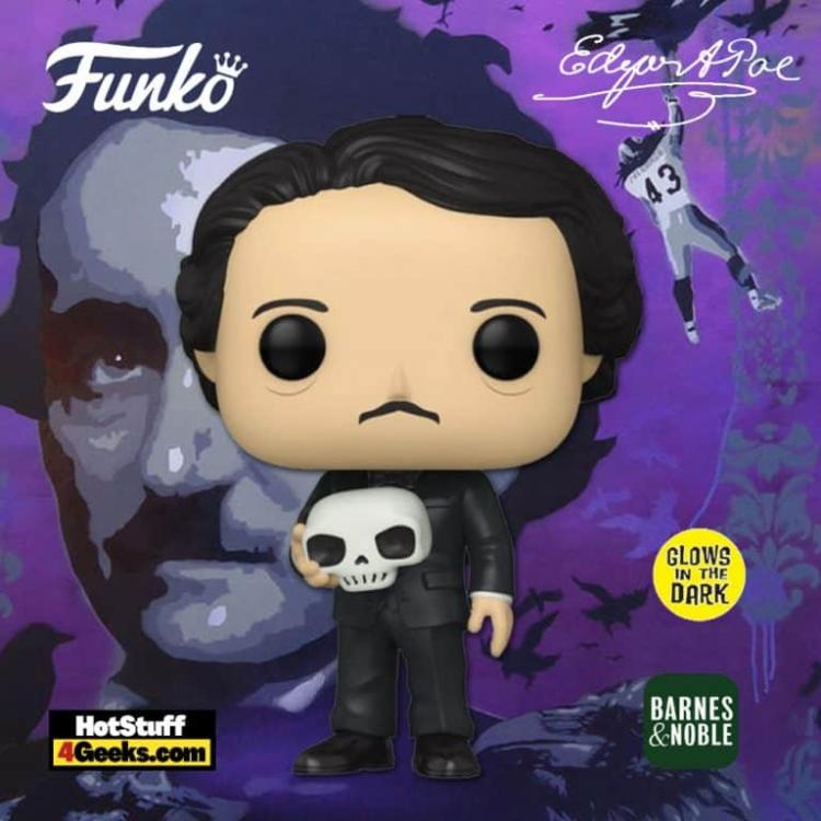 Funko Pop ! Icons Edgar Allan Poe (21) Teschio Skull Special Glow In The Dark