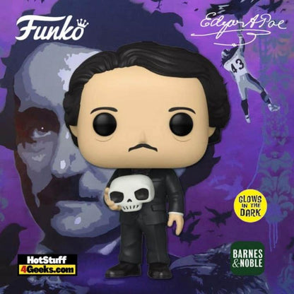 Funko Pop ! Icons Edgar Allan Poe (21) Teschio Skull Special Glow In The Dark