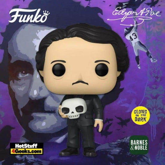 Funko Pop ! Icons Edgar Allan Poe (21) Teschio Skull Special Glow In The Dark