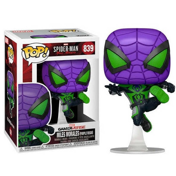 Funko Pop ! Spider-Man Miles Morales - (839) Purple Reign Figure Vinyl 9Cm