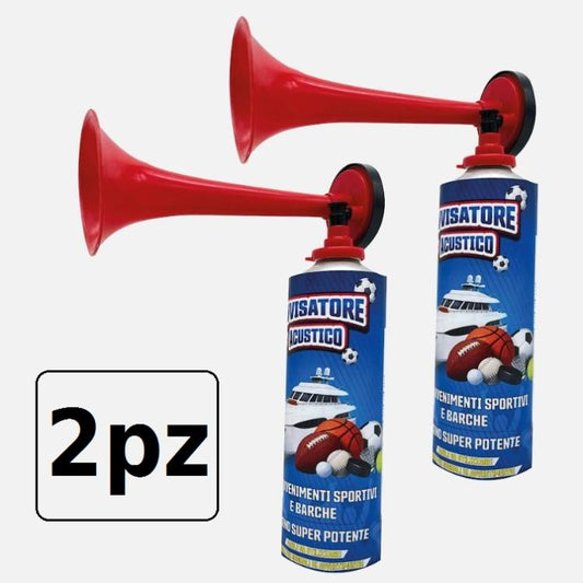 2pz TROMBA DA STADIO A GAS AVVISATORE ACUSTICO DOTAZIONE DI SICUREZZA NAUTICA