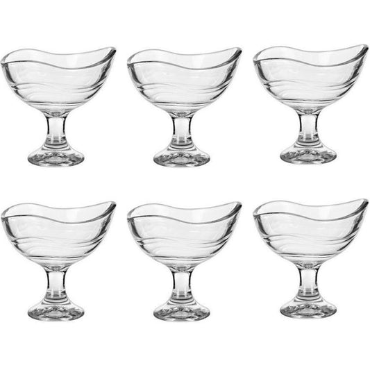 Set 6Pz Coppette Gelato In Vetro Navona 6 Pezzi Bicchieri Da 180Ml Coppa Dessert