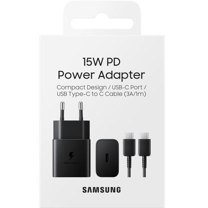 Samsung Ep-T1510X Caricabatteria Originale Caricatore 15W Usb-C Con Cavo (Nero)