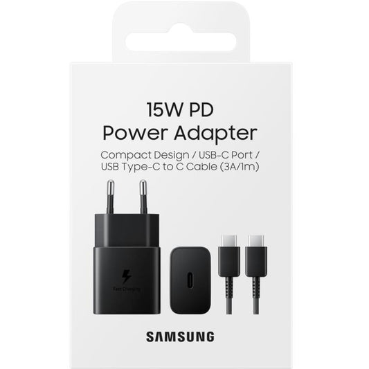 Samsung Ep-T1510X Caricabatteria Originale Caricatore 15W Usb-C Con Cavo (Nero)