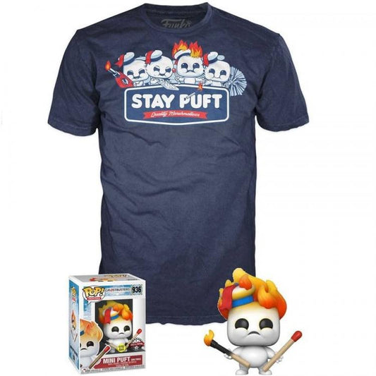 Funko Pop Tees Ghostbusters Unisex T-Shirt+Figure Glows In The Dark Stay Puft L