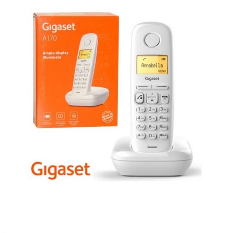 Gigaset A 170 Display Cordless Telefono Fisso Senza Fili Bianco Casa Portatile